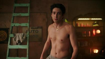 Milo Manheim shirtless