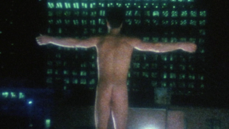 Cameron Bancroft Naked in Love & Human Remains. Butt, Shirtless, arms out, night. 178246