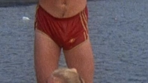 Larry Joshua in The Burning (1981) Shirtless Bathing Suit Bulge 743