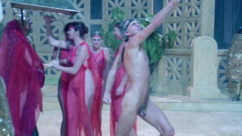 Malcolm McDowell Nude as Caligula. Balls, Penis, Shirtless, dancing, full frontal. 193766