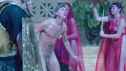 Malcolm McDowell Nude in Caligula. Balls, Penis, Shirtless, dancing, full frontal. 193768