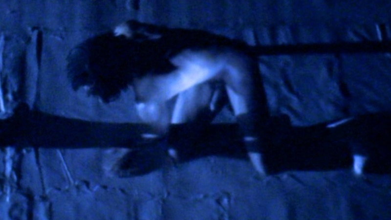 Harold Perrineau Naked in Oz. Penis, Shirtless, balls, blue light. 1393