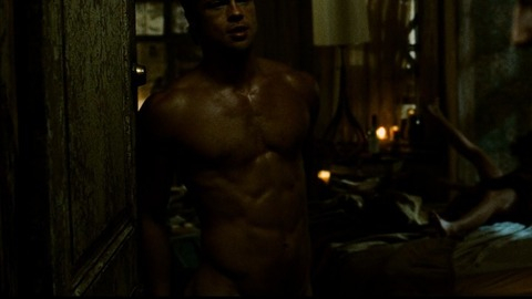 Hottest Brad Pitt Scene in Fight Club. Shirtless. 2594