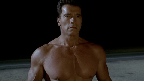 Hottest Arnold Schwarzenegger Scene in Terminator 3: Rise of the Machines. Shirtless, Sexy. 8888