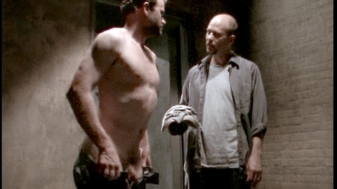 Lee Tergesen Nude in Oz. Penis, Shirtless, prison, putting on pants. 181540