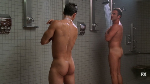 Mario López Naked as Dr. Mike Hamoui. Butt, Sexy, Shirtless, gym shower, muscular. 186663