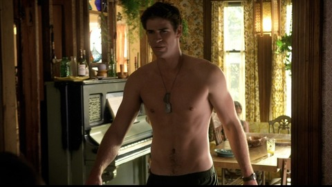 Liam Hemsworth in Love and Honor (2012) Shirtless Underwear 1556