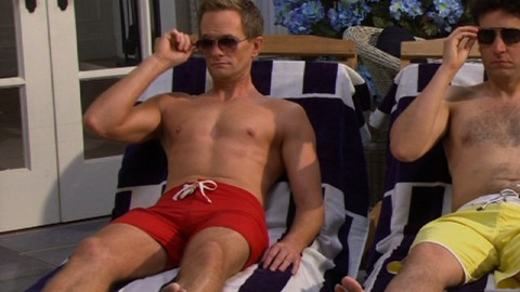 Hottest Neil Patrick Harris Scene in How I Met Your Mother. Shirtless, Bathing Suit. 9782