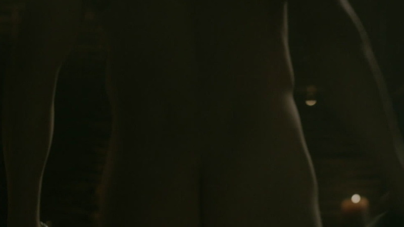 Alexander Ludwig Naked as Bjorn Lothbrok. Butt, Shirtless, beard, dimly lit. 123237