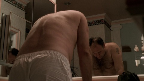 James Gandolfini in The Sopranos (1999-2006) Sexy Shirtless Underwear 26899