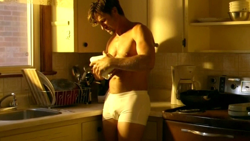 Sexiest Damon Runyan Scene in Gangland Undercover. Shirtless, Underwear, Bulge. 32485