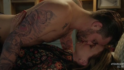 Nico Tortorella in Younger (2015-2021) Shirtless Straight Bedroom In Bed 63176