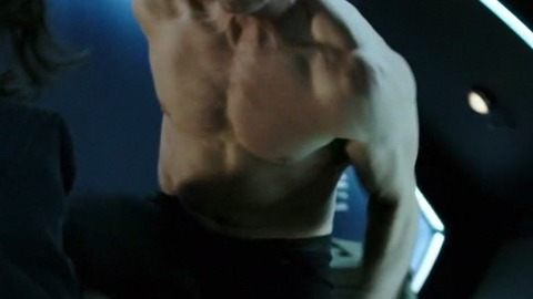 Luke Macfarlane in Killjoys (2015-2019) Shirtless Bloody Nose Fighting 40484