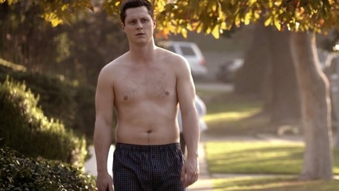 Noah Reid in Kevin from Work (2015) Shirtless Underwear Boxer Shorts Dad Bod 40975