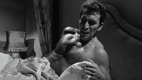 Hottest Peter Wyngarde Scene in Burn, Witch, Burn. Sexy, Shirtless. 41168