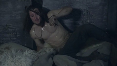 Alexander Dreymon in The Last Kingdom (2015-2022) Shirtless Bed Fur Blanket 67683