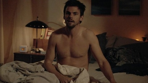 Sexiest Scenes of Alex Cole from Casual. Shirtless, bedroom, in bed. 44777