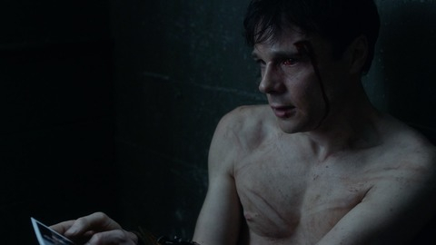 Rupert Evans in The Man in the High Castle (2015-2019) Shirtless Bloody Bruised 44533