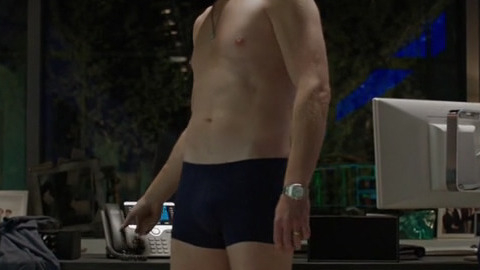 Sexiest Damian Lewis Scene in Billions. Bulge, Sexy, Shirtless, Underwear. 47821