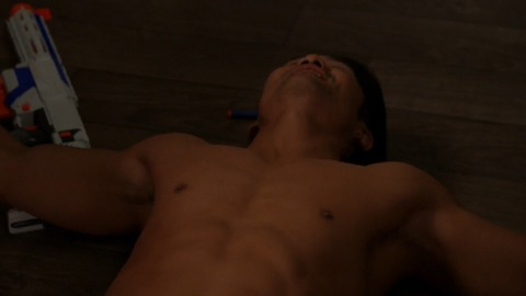 Brian Tee in Chicago Med (2015-2022) Shirtless On Back On Floor 79990