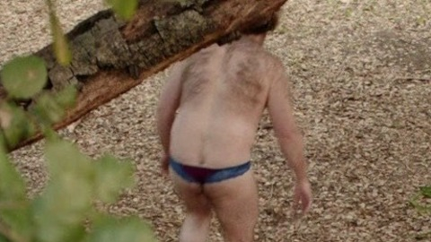 Herbert Russell in The Hungover Games (2014) Shirtless Thong Underwear Butt 51238