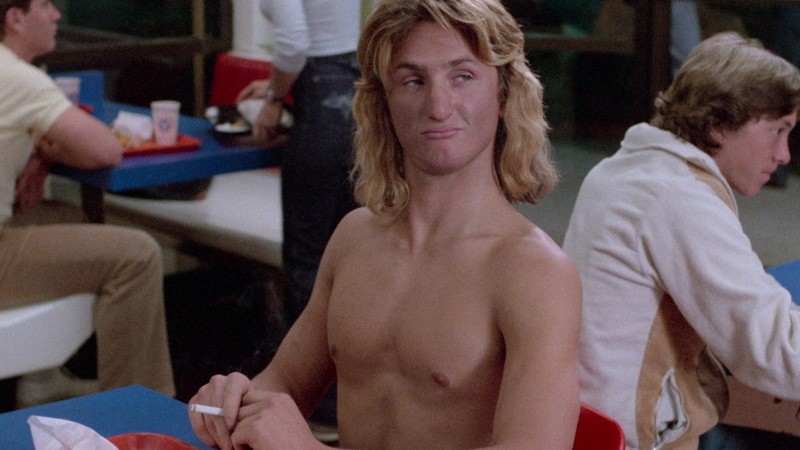 Sexiest Sean Penn Scene in Fast Times at Ridgemont High. Sexy, Shirtless, long hair, pecs. 53323