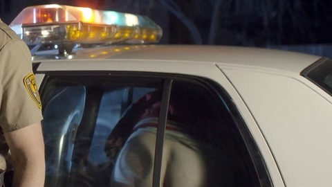 Michael Jones Naked in Lazer Team. Butt, back seat, cop. 57847