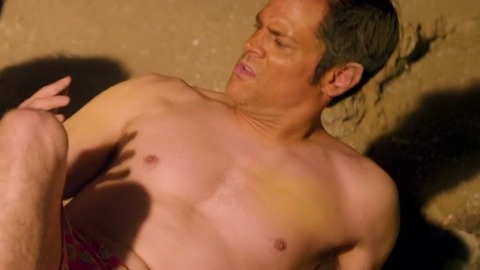 Sexiest Scenes of Connor Watts from Skiptrace. Shirtless. 58973