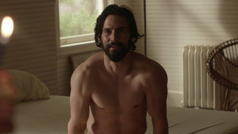 Milo Ventimiglia in This Is Us (2016-2022) Sexy Shirtless Beard Bedroom 59632