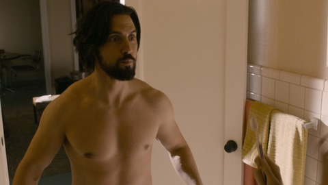 Milo Ventimiglia in This Is Us (2016-2022) Shirtless Beard Dark Hair 65997