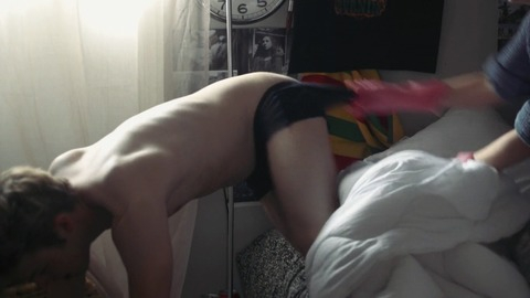 Thomas Mustin in The Break (2016-2018) Shirtless Underwear Getting Out Of Bed Pulling Underwear Off 64186