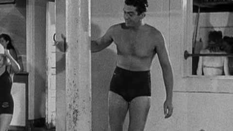 Victor Mature in I Wake Up Screaming (1941) Bathing Shirtless Suit 61779