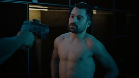Hottest Rodolfo Valente Scene in 3%. Shirtless, beard, gun point. 81572