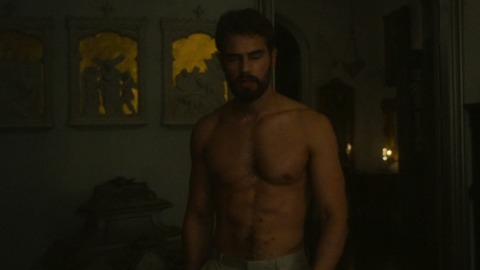 Theo James in War on Everyone (2016) Shirtless 64586