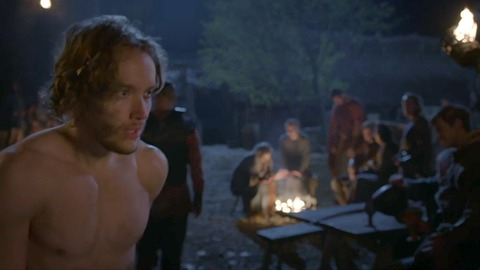 Toby Regbo in The Last Kingdom (2015-2022) Sexy Shirtless Fire Forest 69159