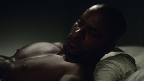 Sexiest Scenes of Shadow Moon from American Gods. Shirtless, bald, bedroom. 75947