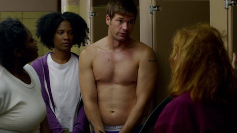 Sexiest Scenes of Josh from Orange Is the New Black. Shirtless, Underwear, bathroom, blue underwear. 70679