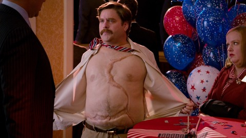 Hottest Zach Galifianakis Scene in The Campaign. Shirtless. 70748