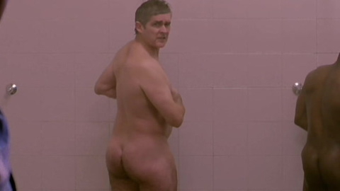 Nudes of Man in Shower from Alex & Eve. Butt, Shirtless, group shower, looking back. 128580