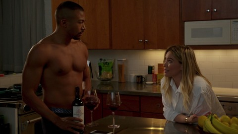Charles Michael Davis in Younger (2015-2021) Shirtless Kitchen Pouring Wine 72810