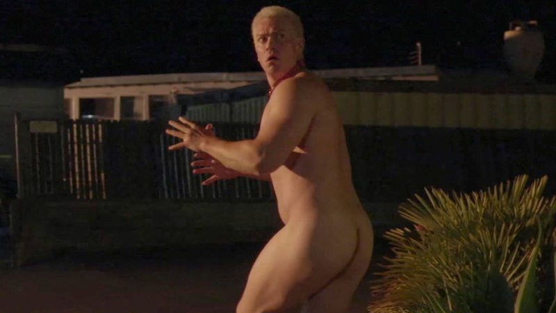 Steve Howey Naked as Summit / Sam. Butt, barefoot, collar. 114693