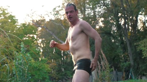 Jörg Hartmann in Wild Mouse (2017) Bathing Suit Bulge Shirtless 73999