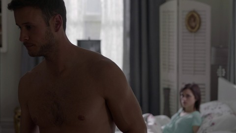 Kyle Buchanan in Slasher (2016-2023) Shirtless Bedroom Facial Hair 75169