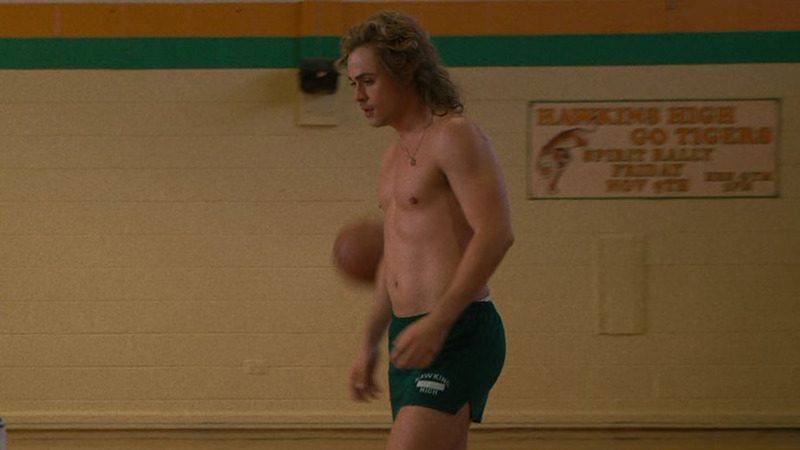 Stranger Things's Sexiest Scenes with Dacre Montgomery. Shirtless, basketball, gym. 75522