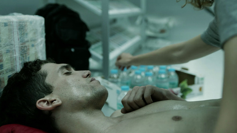 Money Heist's Sexiest Scenes with Jaime Lorente. Shirtless, lying down, on floor. 77706
