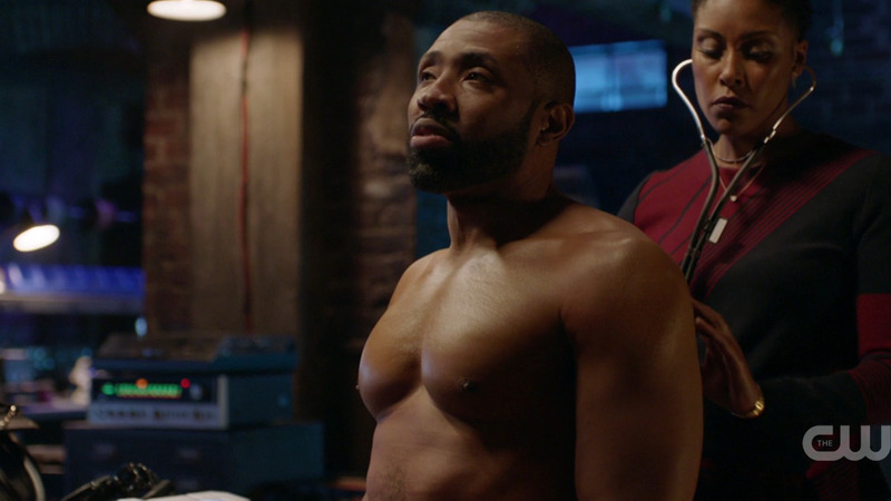 Hottest Cress Williams Scene in Black Lightning. Shirtless, doctor, hairless chest. 79808
