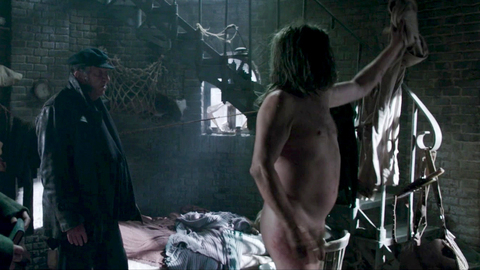 Ray Stevenson Naked as Gruner. Balls, Penis, Shirtless, dark room, morning. 86847