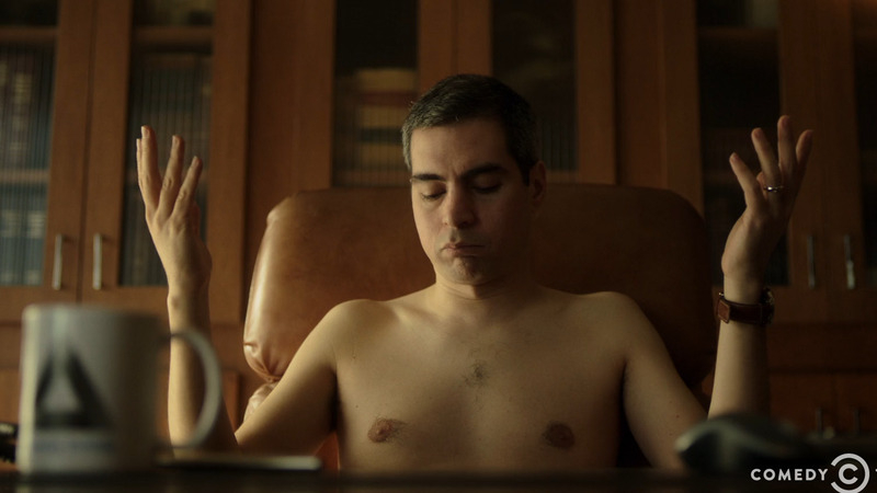Sexiest Brent Weinbach Scene in Corporate. Shirtless, coffee, mug. 79423
