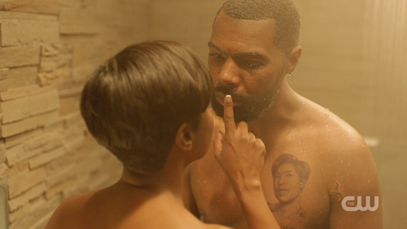 Black Lightning's Sexiest Scenes with William Catlett. Sexy, Shirtless, sfw, sharing shower. 80238