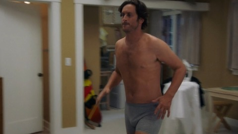 Sexiest Oliver Hudson Scene in Splitting Up Together. Bulge, Shirtless, Underwear, gray underwear, iron board. 81127